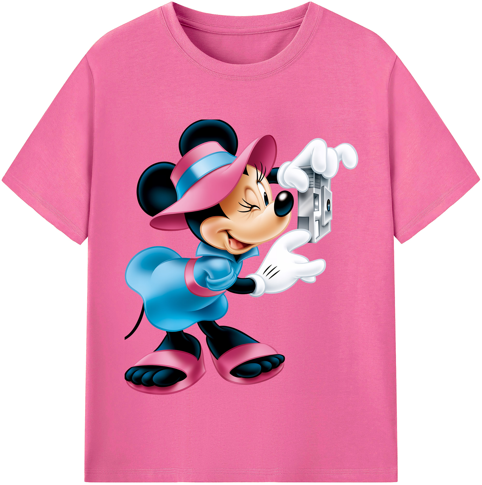 （画像用） ミッキーマウス Mickey Mouse レディースカジュアルプリントTシャツ（綿100％）
